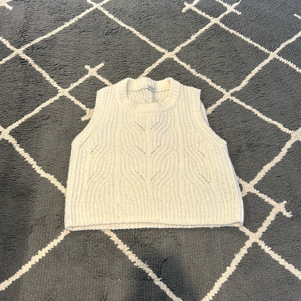 Madewell Pointelle Knowe Sweater Vest Sz. L